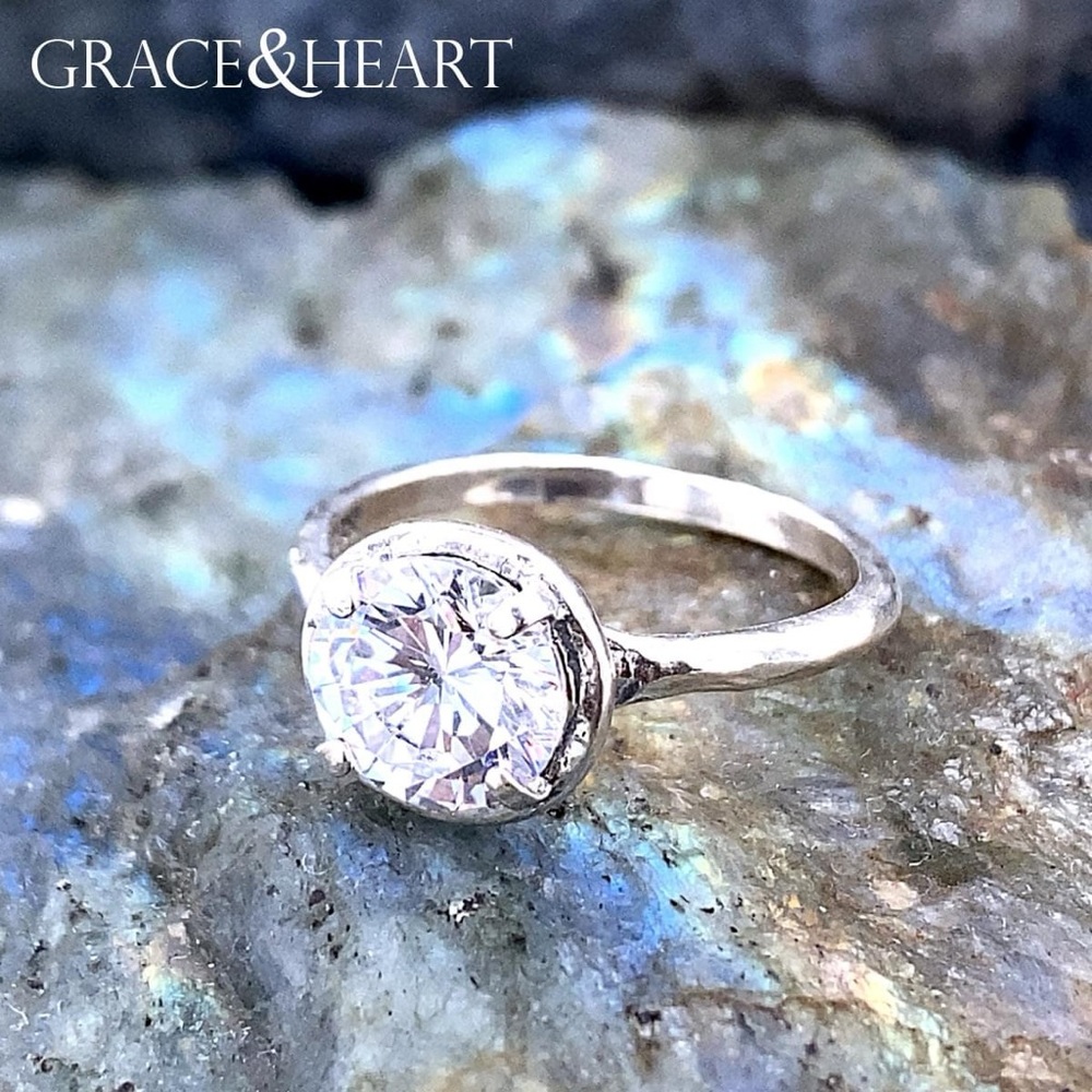 Grace & Heart G&H TWINKLE Ring SIZE 10 .925 Sterling Silver CZ Jewelry Brand New